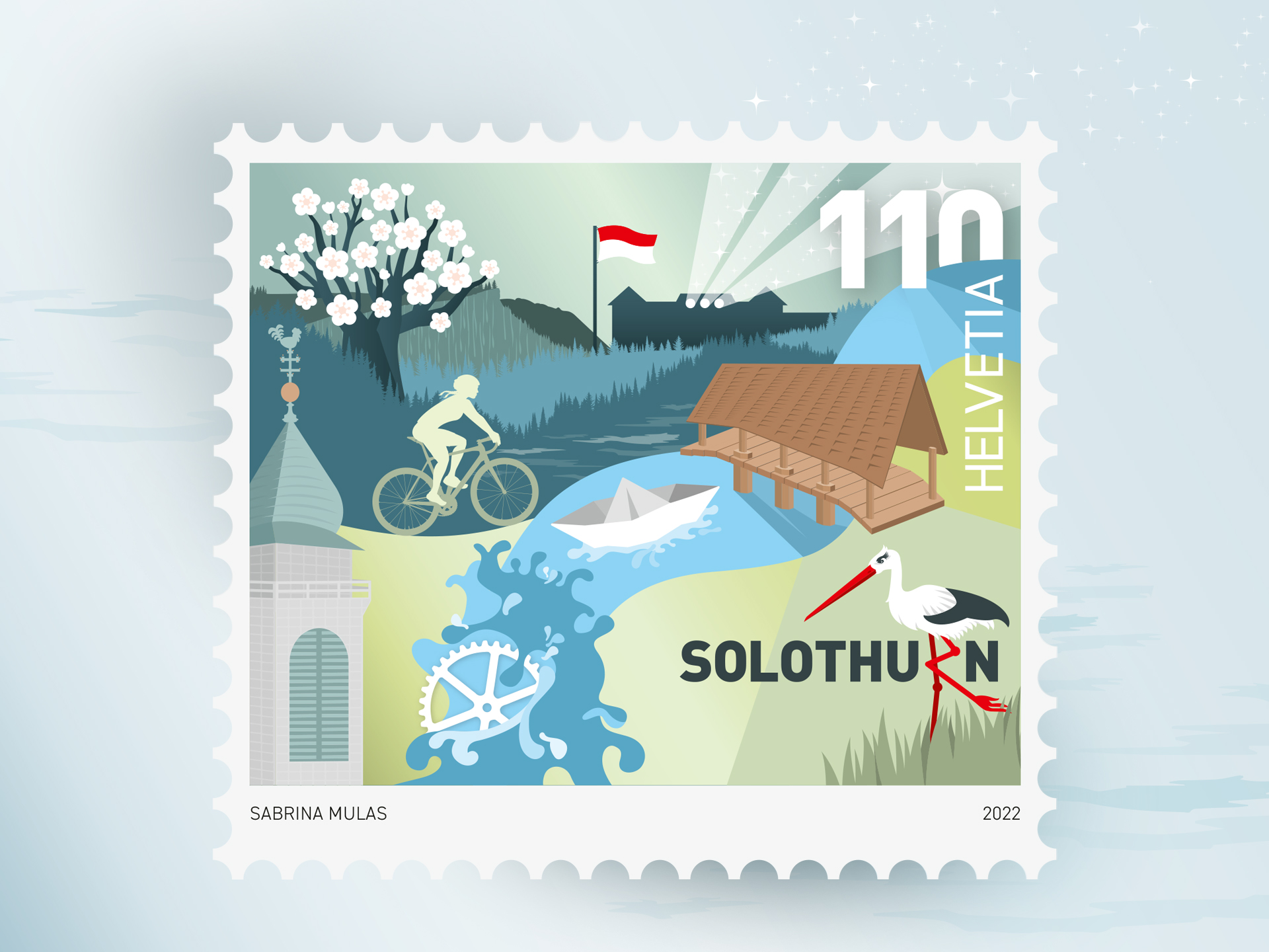 Gestaltung Design Briefmarke Solothurn „Mein Kanton – unsere Schweiz“ Kanton Solothurn, die Post, die schweizerische Post